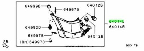 OEM Mitsubishi Montero Pajero V83W V86W V87W V88W BUMPER KIT,RR CORNER,LH1