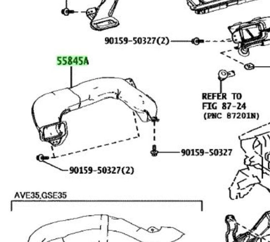 OEM Genuine TOYOTA Lexus Heater To Register Duct No.1 55845-53060 55845530601