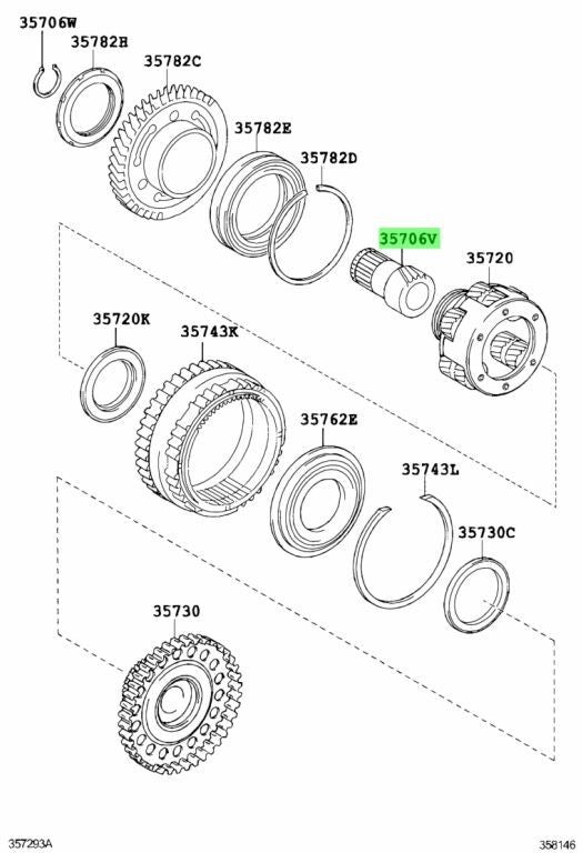 OEM Genuine Toyota Lexus Planetary Sun Gear Sub Assembly 35706-73010 35706730101