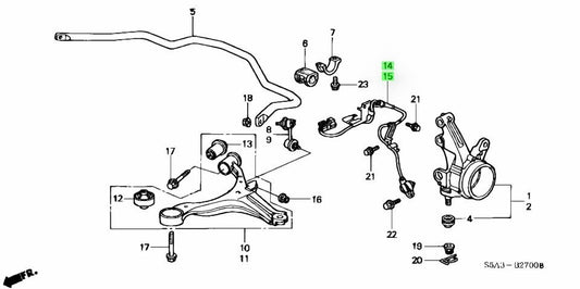 OEM Part Sensor Assy Front 2SET Honda Civic UA-EU1 2001 - 2002 57450-S5A-013