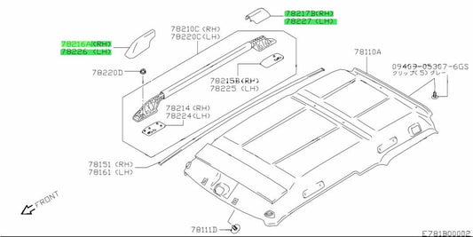 Suzuki Genuine Set Roof Rail Cap 4 Set for Jimny JB23W 78215-81A00-1YW1