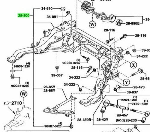 OEM Mazda RX-7 FD3S Rear Subframe Crossmember Genuine FD15-28-80XB1
