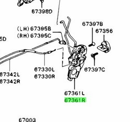 OEM Genuine Mitsubishi Montero Pajero V88W Front Right Door Latch MR5122261