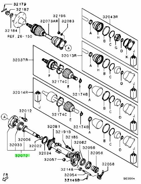 NEW Genuine Mitsubishi Front Inner CV Axle Shaft Kit OEM MN1712941