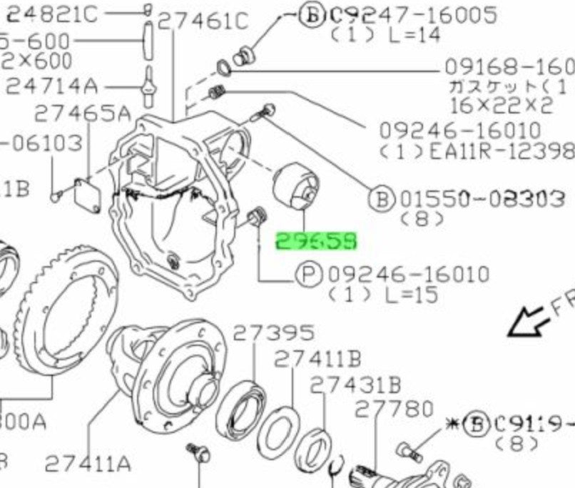 29658-80F00-000 Suzuki Mount,diff rr 2965880F00000, New Genuine OEM Part3