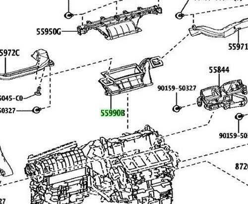 OEM Genuine TOYOTA Lexus Lower Defroster Nozzle Assy HVAC 55990-60080 55990600801