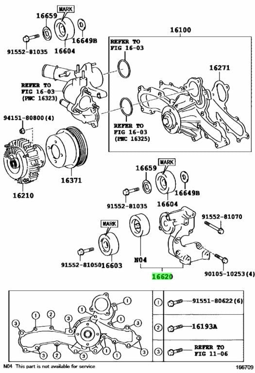 Toyota Genuine 1662011010 Tensioner Assy 16620-11010 OEM1