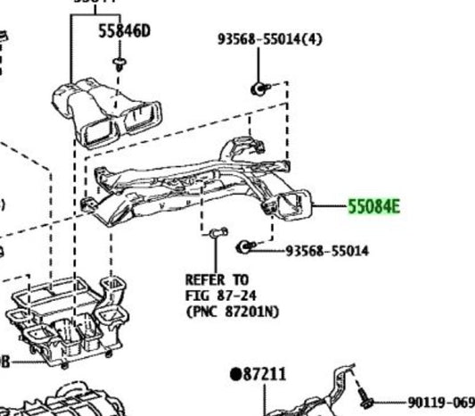 OEM Genuine TOYOTA Lexus Heater To RegisterDuct No.1 Assy 55084-76073 55084760731