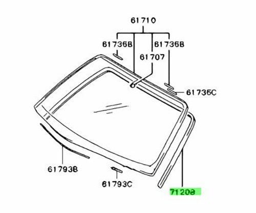 OEM MOULDING,WINDSHIELD Genuine Mitsubishi Eclipse Spyder MB8819712