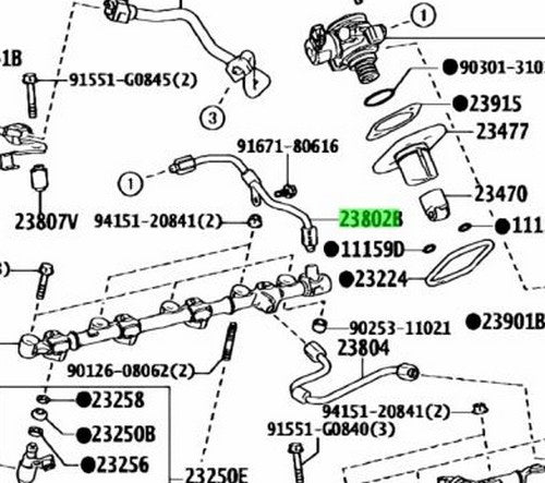 Genuine Lexus GS F RC F LC500 IS Fuel Pipe Sub-Assy No.2 23802-38030 OEM1