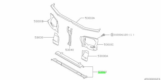 OEM FRAME COMPLETE-RADIATOR PANEL,LOWER Subaru Forester 2.0 Turbo 53061FC000