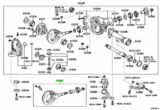 Toyota Genuine 4120180470 Final Gear Kit Differential Front 41201-80470 OEM1