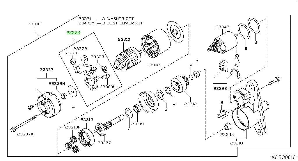 23378EN20C Genuine Nissan HOLDER ASSY-BRUSH 23378-EN20C1