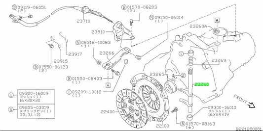 23260-75C01-000 Suzuki Shaft,clutch release 2326075C01000, New Genuine OEM Part1