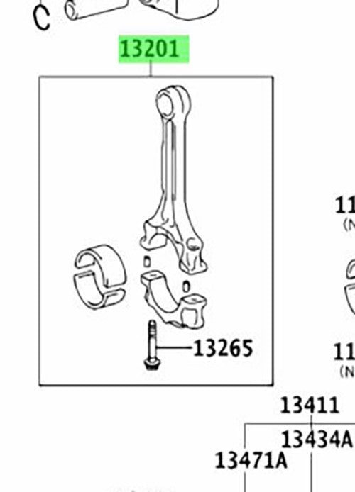 OEM Genuine Toyota Connecting Rod Sub AssemblyEngine 13201-39226-B0 1320139226B02