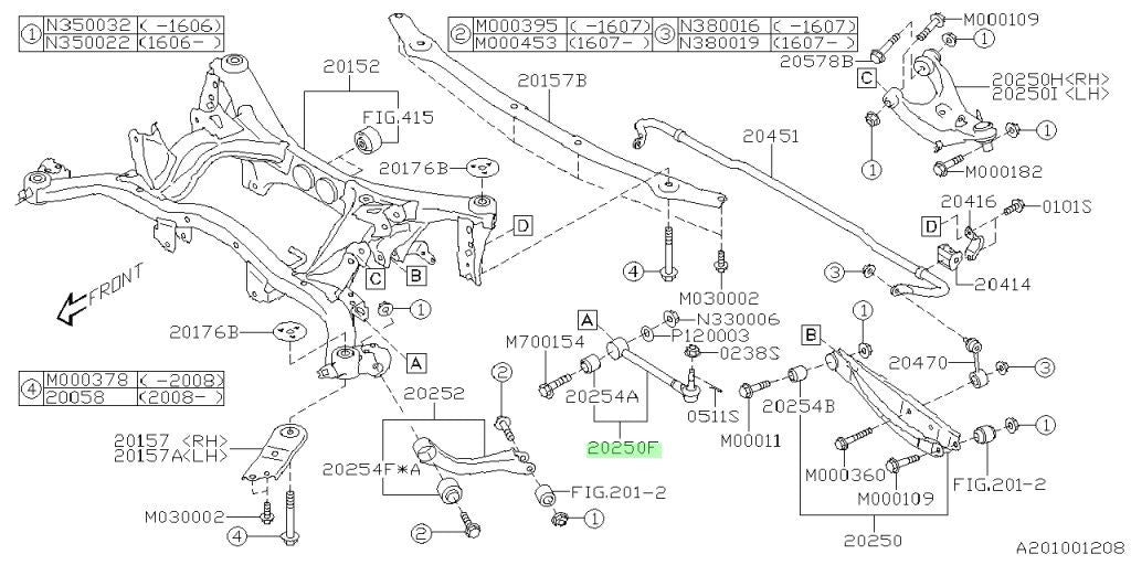 NEW SUBARU GENUINE WRX STI Rear Suspension Control Arm Lateral Link 20250VA0001