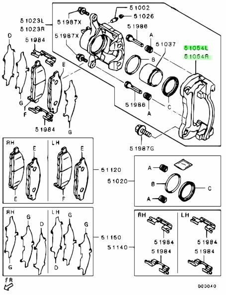 NEW Genuine Mitsubishi Front LH&RH Brake Caliper Bracket Set OEM 4605/A128-A1731