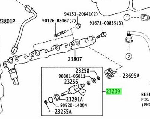 Genuine Toyota Fuel Injector Set 23209-31150-03 OEM1