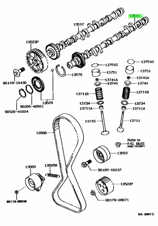 Genuine Toyota Camshaft 13501-54050 OEM1