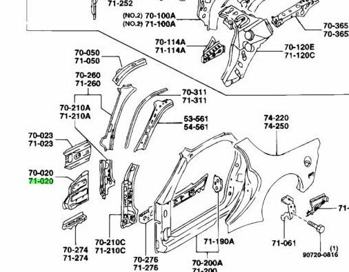 OEM MAZDA COWL SIDE PANEL LH RX-7 FD3S FD01-71-020B1
