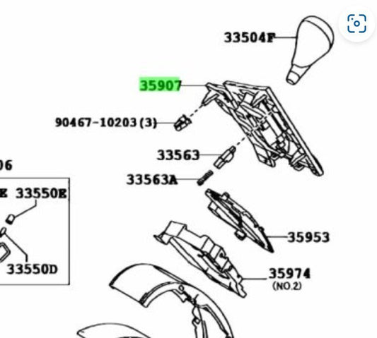 Genuine Toyota Lexus Floor Shift Indicator Housing Assembly Black 35907-48110-C01