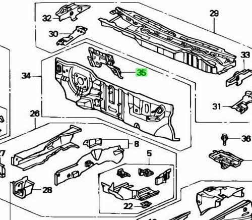 OEM Honda Civic EG EG6 EG8 EG9 61551-SR3-300ZZ Lower Dashboard Crossmember1