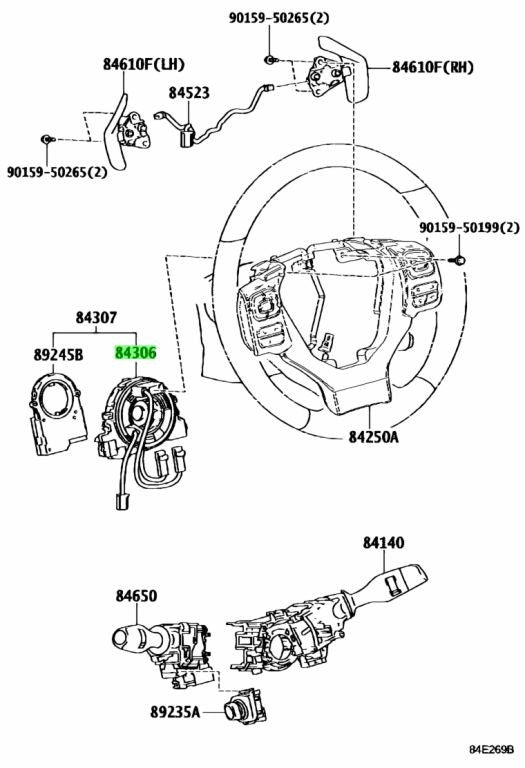 Genuine Toyota Lexus Spiral Cable Sub-Assy 84308-530401
