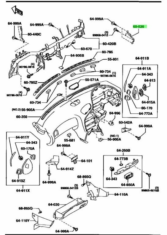 OEM MAZDA CENTER BRACKET RX-7 FD3S F100-60-5341