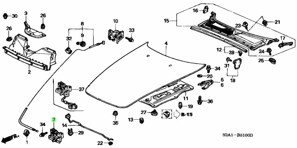Genuine Honda Bonnet Lock Catch 74120-S2A-013 S2000 AP1