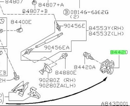 OEM STRIKER TRUNK LID LOCK Nissan Skyline R34 ER34 GT-T RB25DET 84620-5L3001