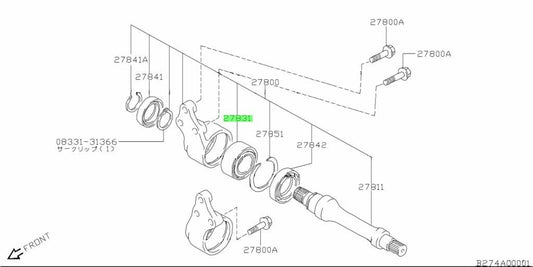 27831-63B20-000 Suzuki Bearing,drive intermediate 2783163B20000, New Genuine OEM1