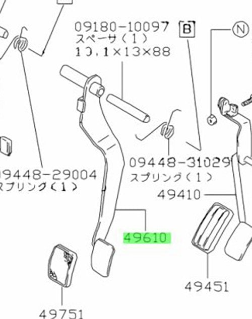 OEM Genuine SUZUKI Jimny Brake Pedal Assembly BrakeSystem 49610-80100 49610801001