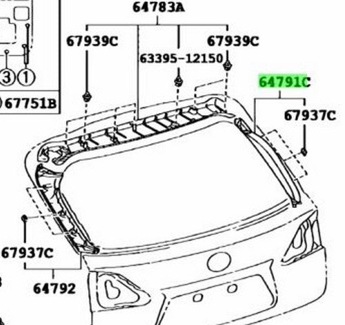 TOYOTA LEXUS RX270/350/450H Back Door Trim Cover Panel RH Ivory 64791-48051-A01