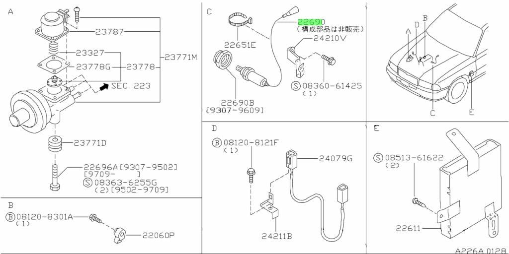 OEM Genuine Nissan SENSOR HEATED OXYGEN 22690-8H601 226908H601 NEW2