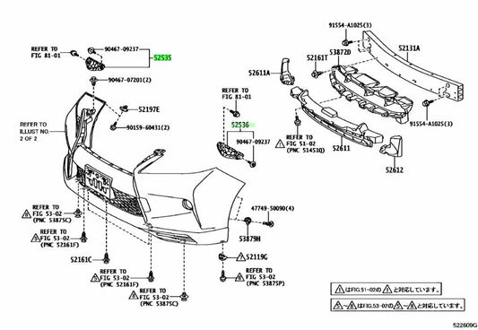 OEM Genuine TOYOTA Lexus Front Bumper SideRetainer RH/LH 52535-48030 52536-480201