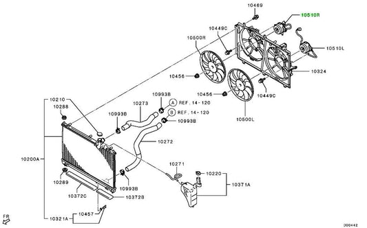 OEM Genuine Mitsubishi Outlander PHEV GG2W GG3W MOTOR,COOLING FAN 21487W200P1
