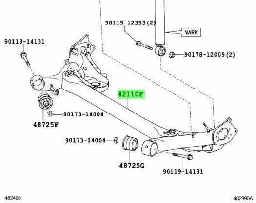 Genuine Toyota Rear Axle Beam 42101-121711