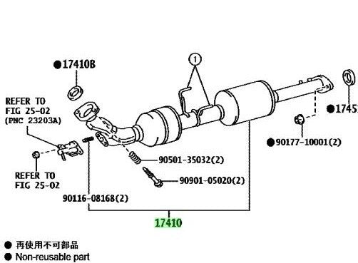 Genuine Toyota Hiace GDH201V 1GD Front Exhaust Pipe OEM 17410-V30101