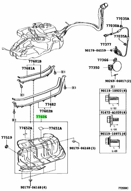 OEM LEXUS RX270/350/450H FuelTank Protector SubAssy No.1 Replacement 77606-481101
