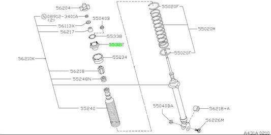 OEM BRACKET SHOCK ABSORBER MOUNTING Genuine Nissan 200SX 55322-35F111