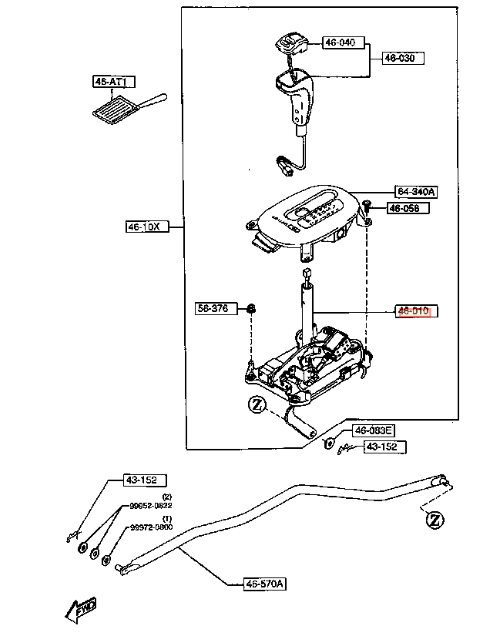 OEM MAZDA SELECT LEVER RX-7 FD3S F101-46-100C1