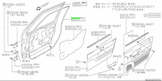 84641-74F00-000 Suzuki Weatherstrip,fr dr opng,r 8464174F00000, New Genuine OEM 1
