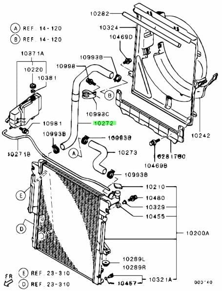 NEW Genuine Mitsubishi Lower Radiator Coolant Hose OEM MN1350511