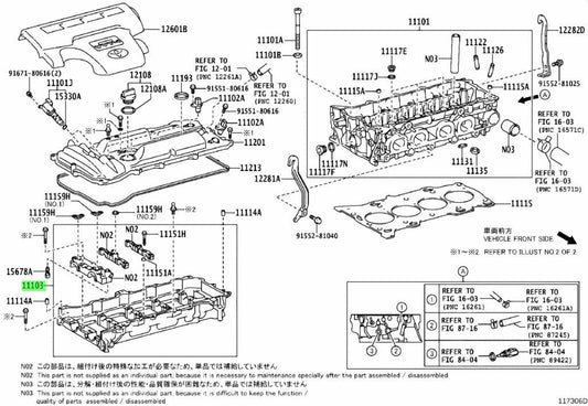 Genuine TOYOTA Lexus CamshaftHousing Sub Assy Engine 08/2010-02/2012 11103-360101