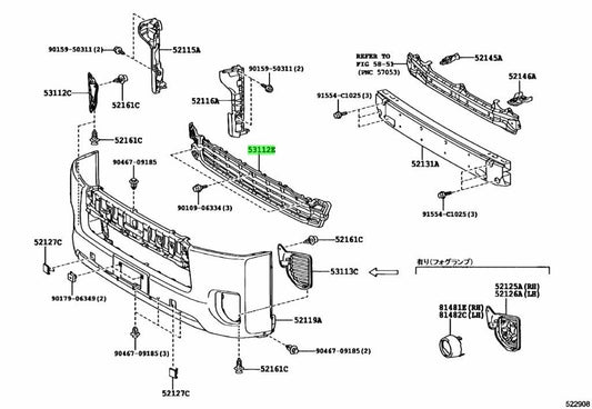 5311226070 Genuine Toyota GRILLE, RADIATOR, LOWER NO.1 53112-260701
