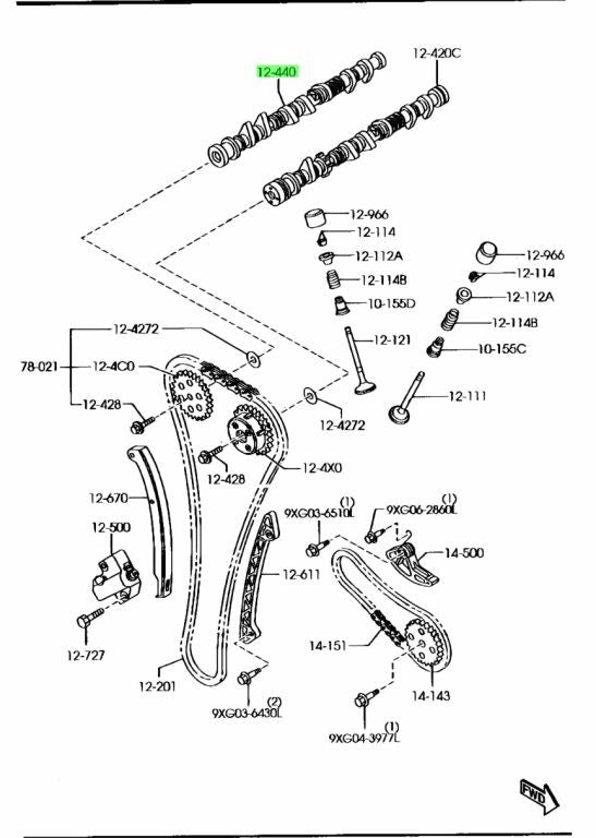 Genuine Mazda Exhaust Camshaft MX-5 Miata NC NCEC LF17-12-4411