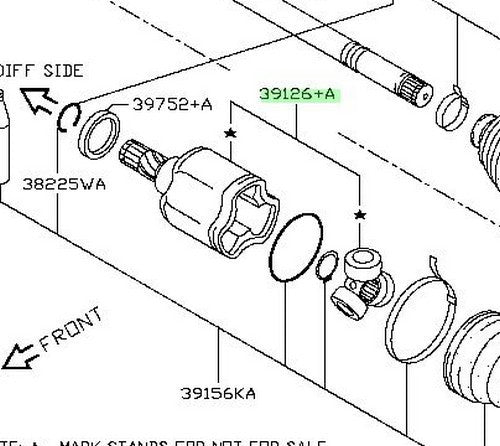 New Genuine Nissan Front Inner CV Joint Assembly 39711-4BA0B OEM1