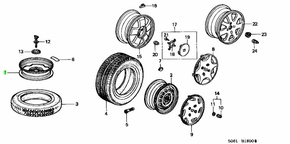 Genuine Honda Integra Civic 14x4T Compact Spare Wheel 42700-SK7-A511