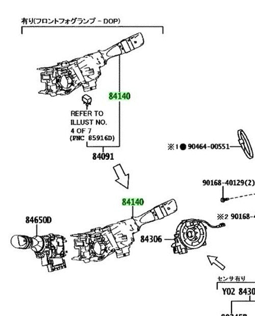 OEM SWITCH ASSY HEADLAMP DIMMER Genuine Toyota HiAce Van 200 GDH206V 84140-264001