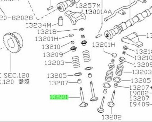 OEM VALVE, INTAKE Genuine Nissan 180SX S13 KRPS13 SR20DET 13201-53J001